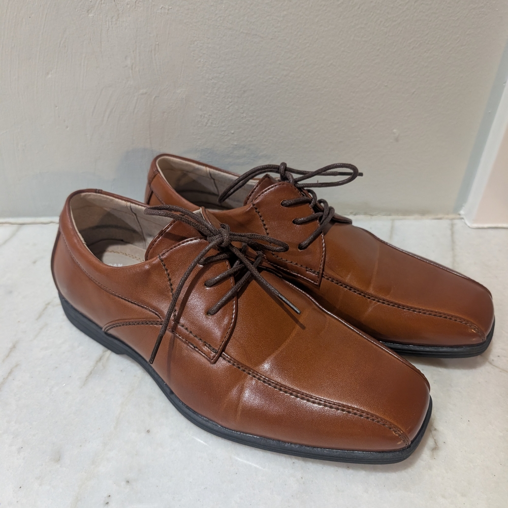 Florsheim Brown Leather Boys Oxford Lace-Up Dress Shoes Size 6